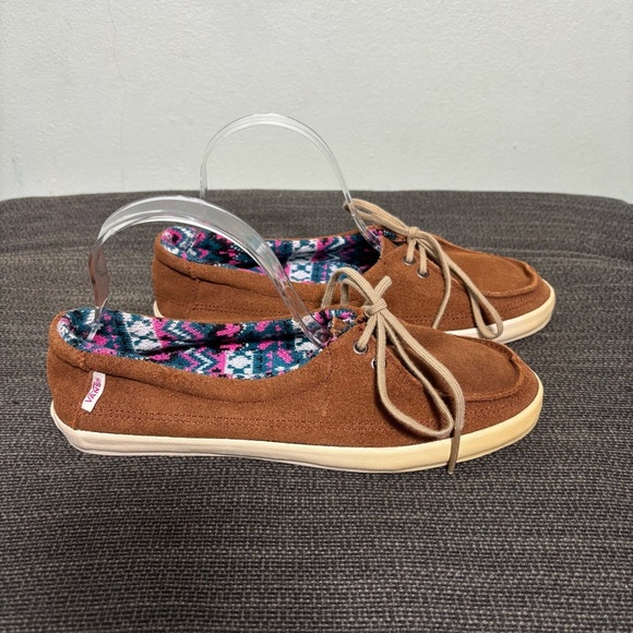 Vans Rata Lo Lace Up Loafer Flats Shoes-Brown-Suede-Women Size 7 - Picture 6 of 10